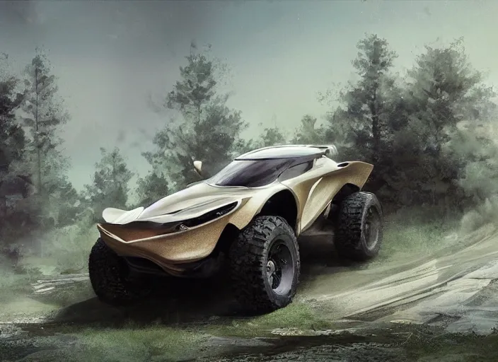 Image similar to a beautiful concept design of an old car converted into offroad sport. car design by cory loftis, fenghua zhong, ryohei hase, ismail inceoglu and ruan jia, henrik fisker and bruce kaiser and scott robertson and dmitry mazurkevich and doruk erdem and jon sibal, volumetric light.