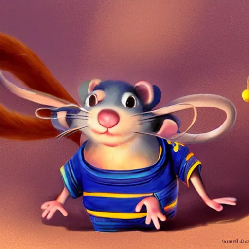 Prompt: cute rat pixar concept art