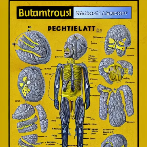 Image similar to A detailed biological anatomy of a minion, photorealistic, textbook, scientific