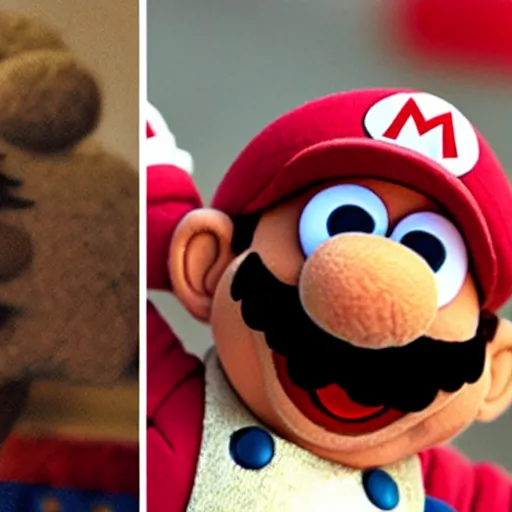 Image similar to Mario as a muppet