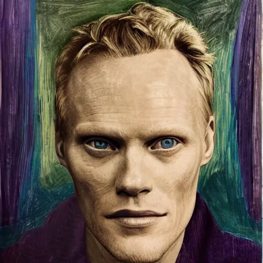 Image similar to data visualization expressionistic detailed portrait of paul bettany at elderly age of 1 0 5