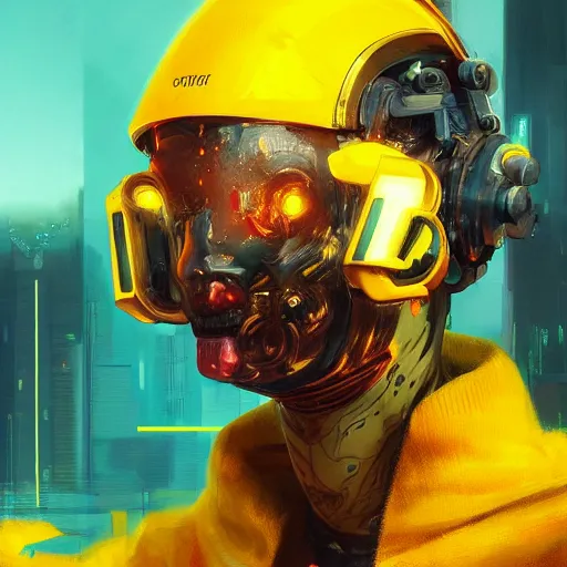 Prompt: yong boy destroyed to pieces with glowing yelow visor as a realistic scifi cyberpunk, torso, art by james jean and greg rutkowski,, realistic face, like anime, digital art, concept art, trending on artstation, 8 k