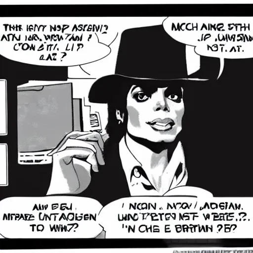 Image similar to michael jackson learn javascript, vintage comic