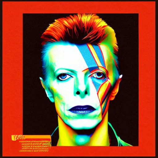 Image similar to David Bowie on lsd