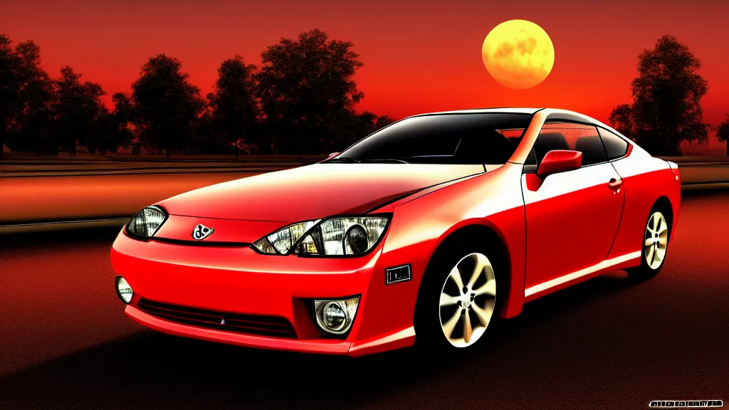 Prompt: Toyota Celica 2009, city sunset night, cinematic color, photorealistic, highly detailed