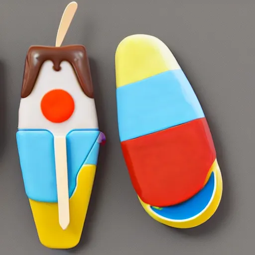 Image similar to ice cream popsicle shaped like captain kangaroo octane render