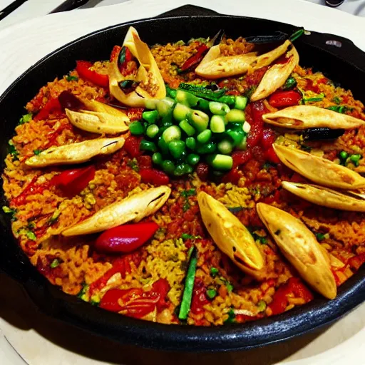 Image similar to high quality food picture of an authentic paella