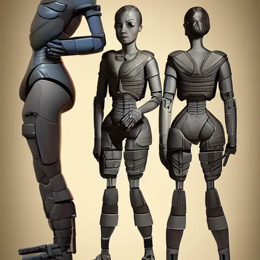 Image similar to a 3 d concept art of a armed sci - if girl by pixar studio.