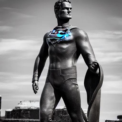 Image similar to Henry Cavill as a Bronze statue, professional photography