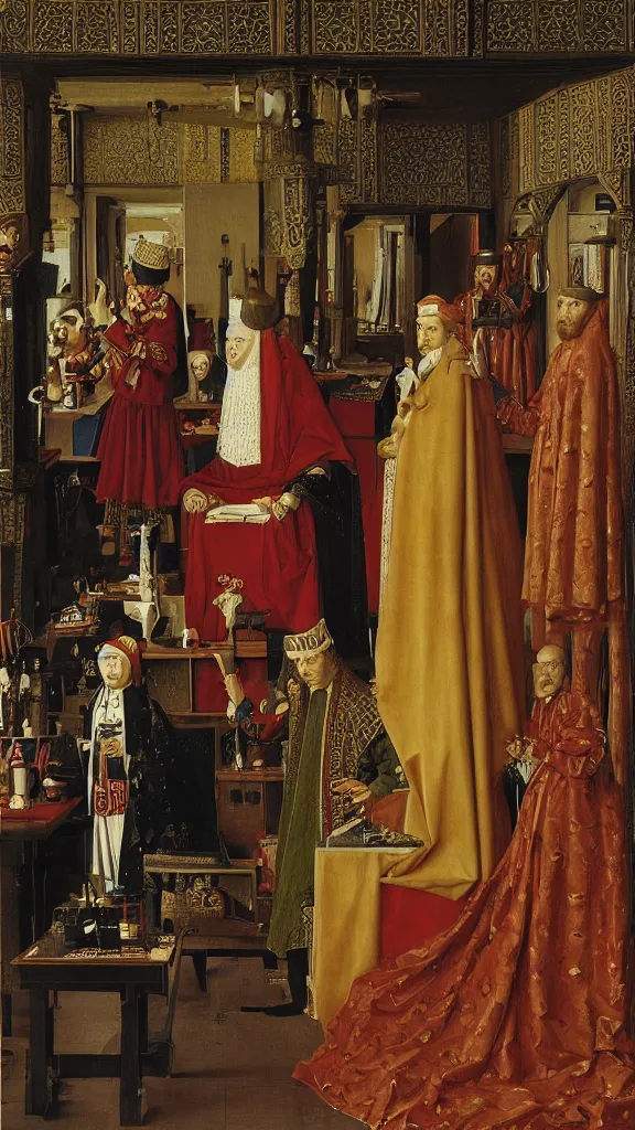 Prompt: khayr ad - din barberousse, by jan van eyck