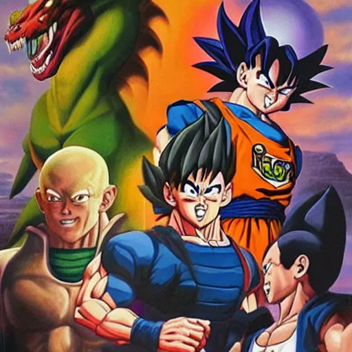 Image similar to highly detailed oil painting of dragon ball z by alex ross