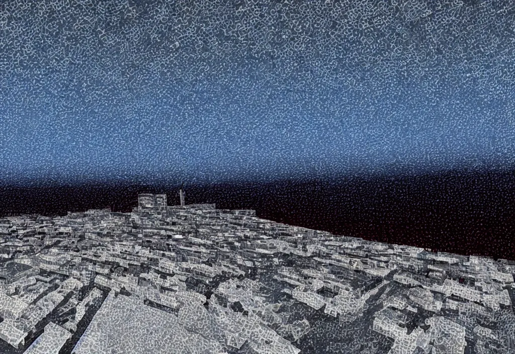 Prompt: The sky above the port, white noise, static glitchy