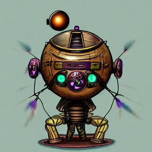 Prompt: steampunk firefly carrying prismatic orbs on it's back