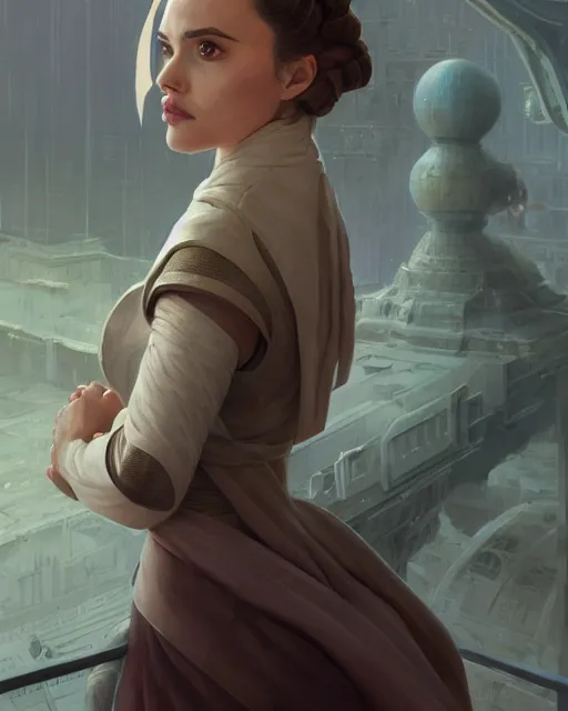 Image similar to Padme Amidala, full body, sharp details, sharp focus, elegant, highly detailed, illustration, by Jordan Grimmer and greg rutkowski and PiNe(パイネ) and 薯子Imoko and 香川悠作 and wlop and maya takamura, intricate, beautiful, Trending artstation, pixiv, digital Art