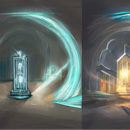 Image similar to concept art illustrating the difference between shining light through and shining light on