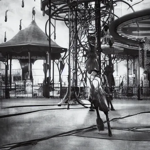 Image similar to ghosts in an amusement park, photograph