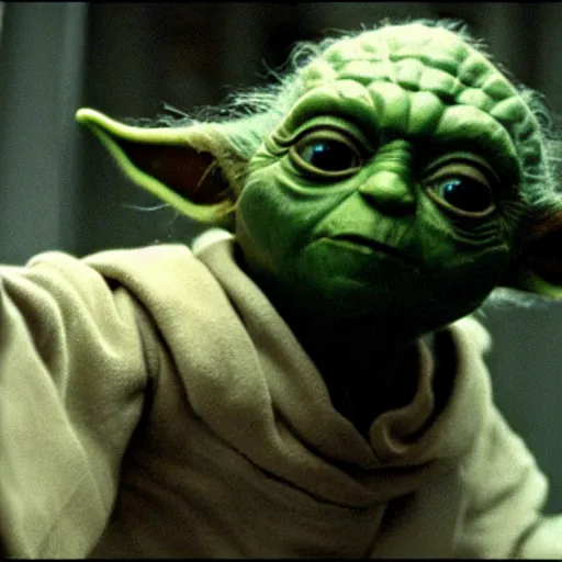 Prompt: film still of yoda in the movie alien movie 4 k