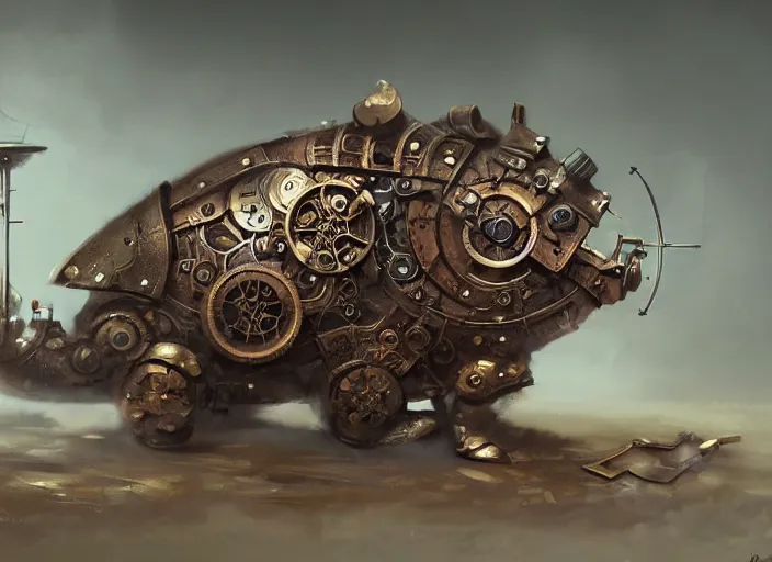 Image similar to ashigaru steampunk mouse, hard focus, art station, by jessica rossier and hr giger, cinematic