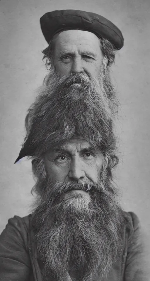 Image similar to a Palladiotype photograph of a grizzled old sea captain