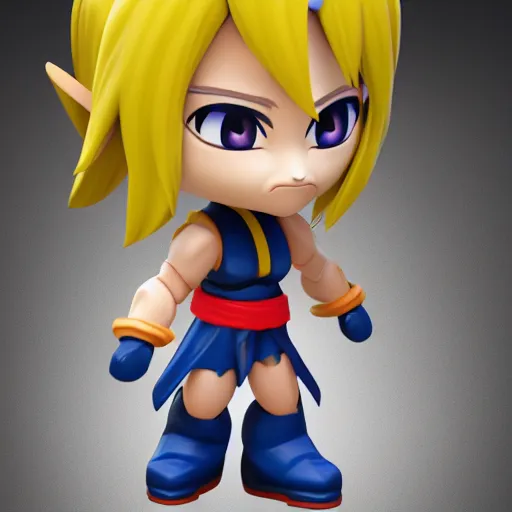 Image similar to plastic toy cute chibi figurine of vega from street fighter, blender, unreal engine, concept art, octane render, highly detailed, smooth, sharp focus