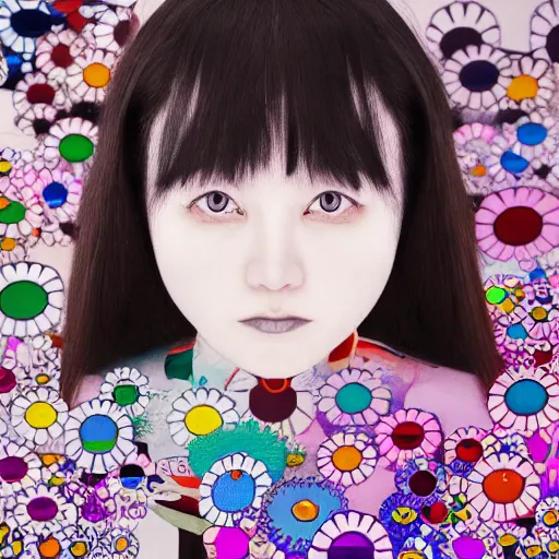 Image similar to a surreal portrait of a girl by takashi murakami, 4 k