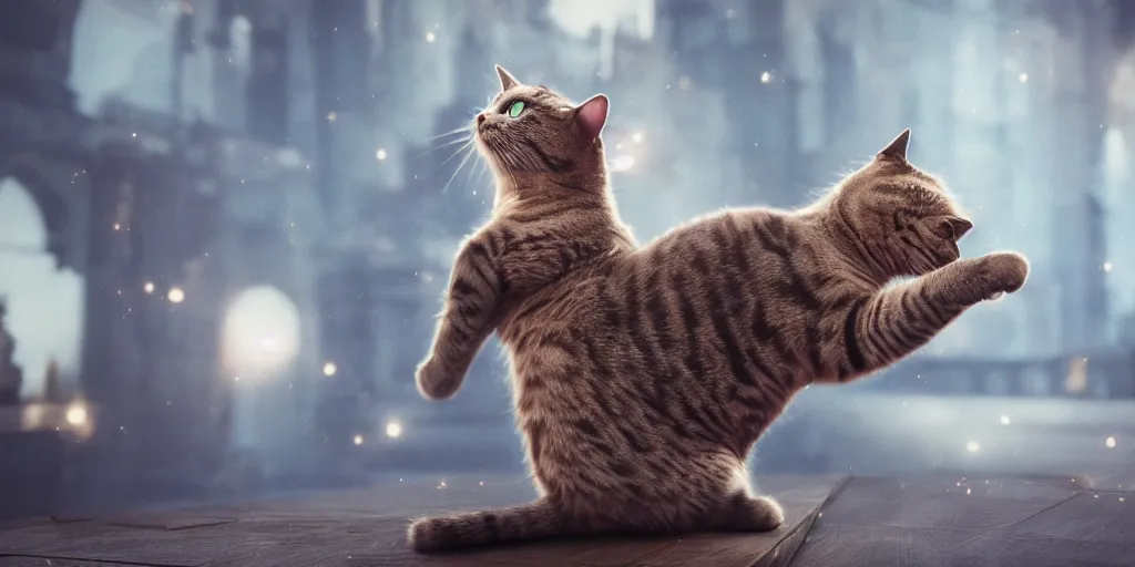 Prompt: Cat dabbing, realistic 4k octane beautifully detailed render, 4k post-processing, highly detailed, intricate complexity, epic composition, magical atmosphere, cinematic lighting, masterpiece, ultra hd