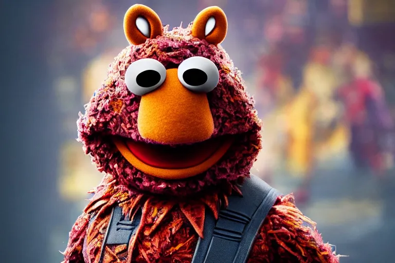 Image similar to film still of Animal from the Muppet Show as Tony Stark in Avengers Endgame, 8k,