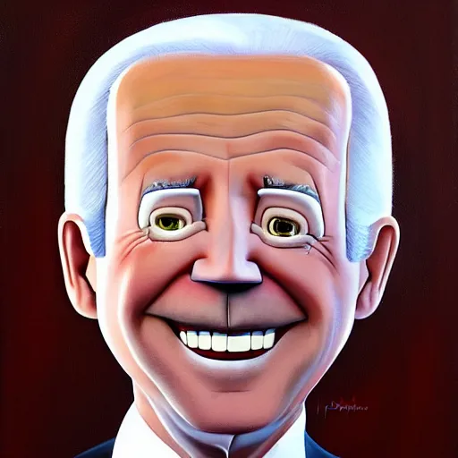 Prompt: painting of Joe Biden by Goro Fujita