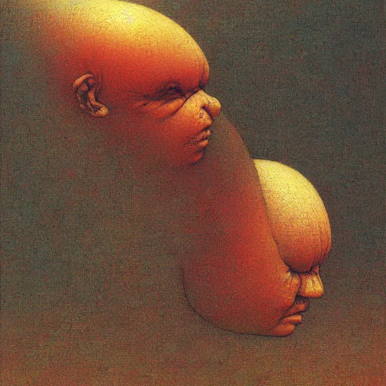 Prompt: humpy dumpty, detailed, by beksinski, jean jean delville