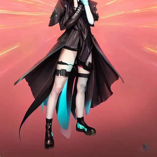 Image similar to emma watson as hatsune miku, she is wearing cyberpunk dress, character portrait. cinematic lightning, art by artgerm and tom bagshaw