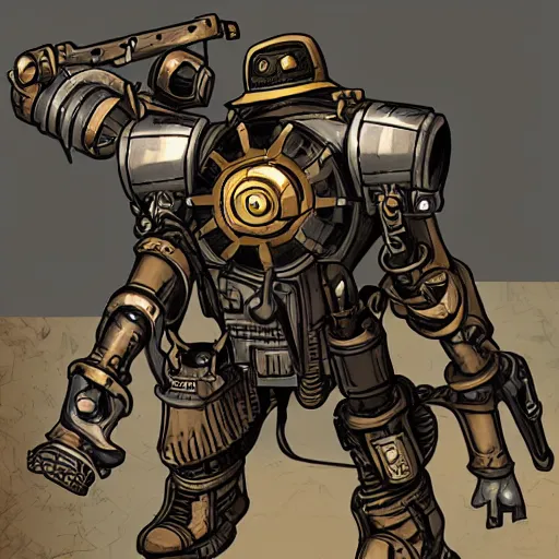 Image similar to steampunk brotherhood of steel