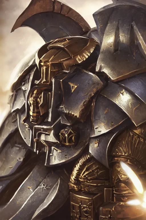 Image similar to armor portrait heros warhammer 4 0 k horus heresy fanart - the primarchs emperor by johannes helgeson animated with vfx concept artist & illustrator global illumination ray tracing hdr fanart arstation zbrush central hardmesh 8 k octane renderer comics stylized