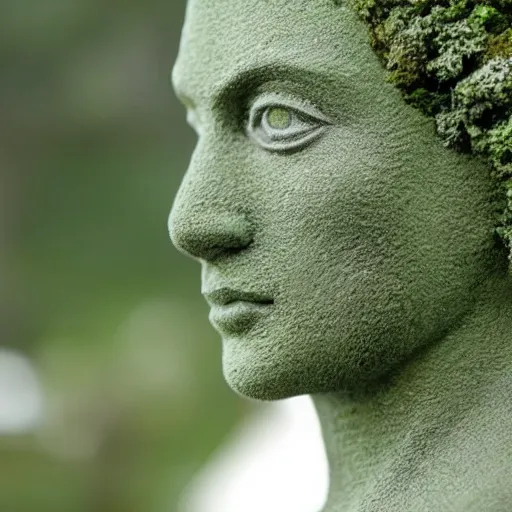 Prompt: realistic ultra detialed statue covered in moss