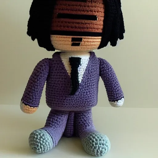 Image similar to Keanu Reeves as a crochet plushie