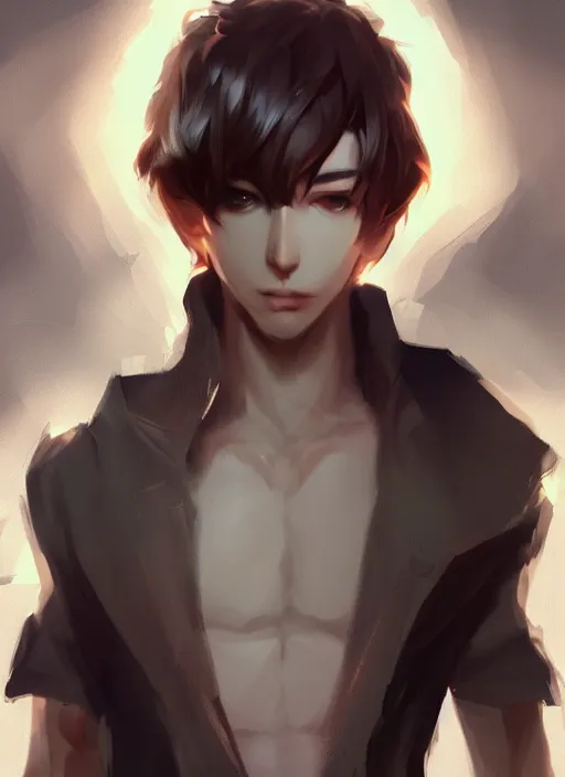 Image similar to detailed beautiful male character art, concept art, depth of field, on amino, by sakimichan patreon, wlop, weibo, lofter. com high quality art on artstation.