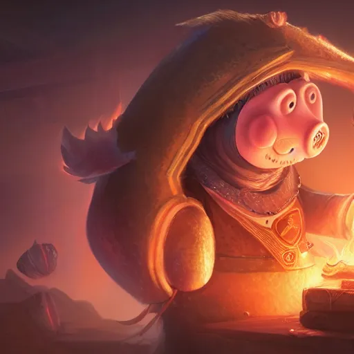 Prompt: Portrait of Peppa Pig, League of Legends amazing splashscreen artwork, splash art,natural light, elegant, intricate, fantasy, atmospheric lighting, by Greg rutkowski, league of legends splash art, hd wallpaper, ultra high details