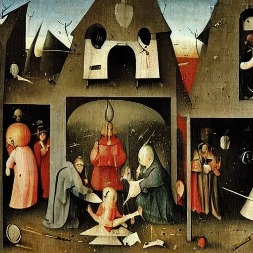 Image similar to hieronymus bosch's interpretation of school.