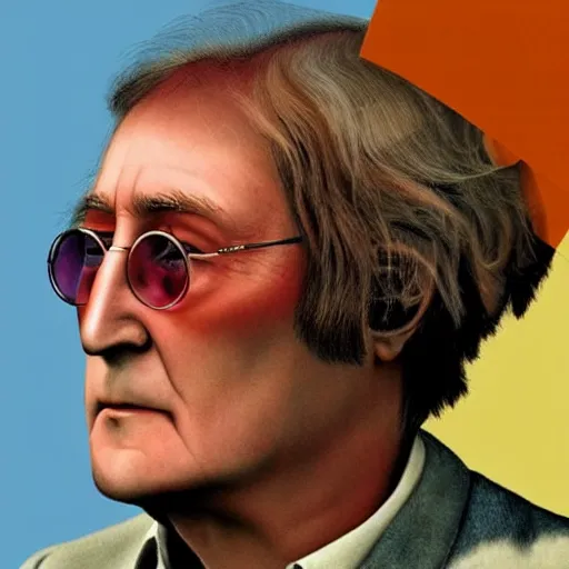 Image similar to A colored colorized photograph of old John Lennon as an old man in his eighties with short hair in the 2010s, John Lennon, taken in the late 2010s, taken on a 2010s Camera, realistic, hyperrealistic, very realistic, highly detailed, very detailed, extremely detailed, detailed, digital art, trending on artstation, headshot and bodyshot, detailed face, very detailed face, very detailed face, real, real world