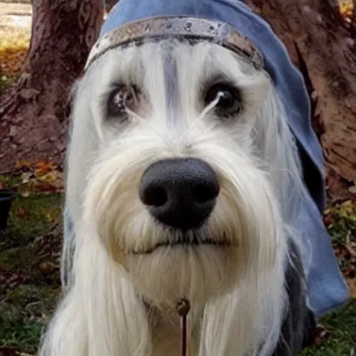 Image similar to a dog as gandalf