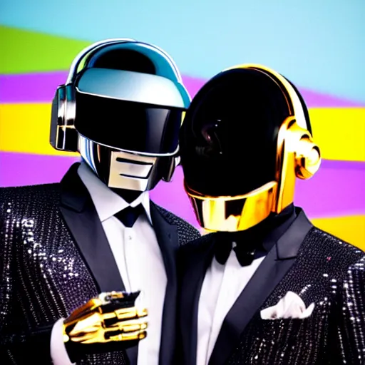 Prompt: daft punk helmets, pixar