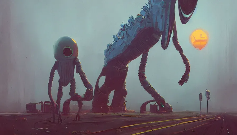 Image similar to effy stonem alien, simon stalenhag