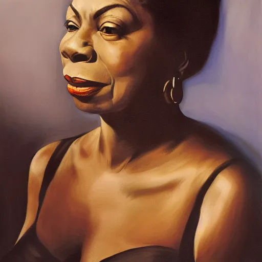 Image similar to portrait nina simone by leng jun and john singer sargent, hyper real