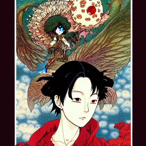 Prompt: prompt : portrait of fantasy painted in miyazaki color style drawn by katsuhiro otomo and takato yamamoto, inspired by fables, china doll face, smooth face feature, intricate oil painting, high detail, sharp high detail, manga and anime 2 0 0 0