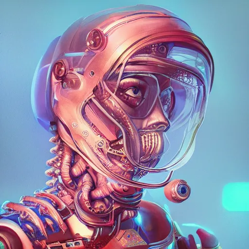 Prompt: hyperrealistic portrait of a woman squid monster astronaut, full body portrait, well lit, intricate abstract. cyberpunk, intricate artwork, by Tooth Wu, wlop, beeple, in the style of Jin Kagetsu, James Jean and wlop, highly detailed, sharp focus, intricate concept art, digital painting, ambient lighting, 4k, artstation