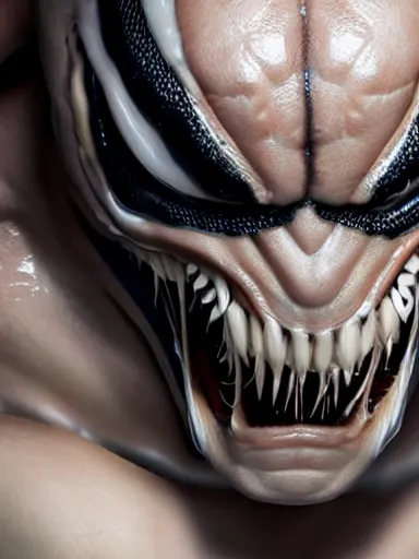 Prompt: ultra realistic Venom transformation, detailed, 8K resolution, HD, Artstation, well designed,