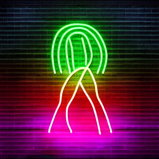 Image similar to dancing on top of a neon lit rainbow digital art, ue 5