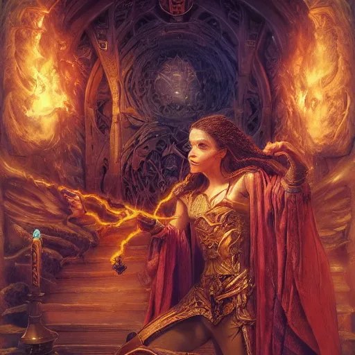 Prompt: A young mage in an invocation ritual, realistic, sharp focus, 8k high definition, insanely detailed, intricate, elegant, art by Justin Gerard