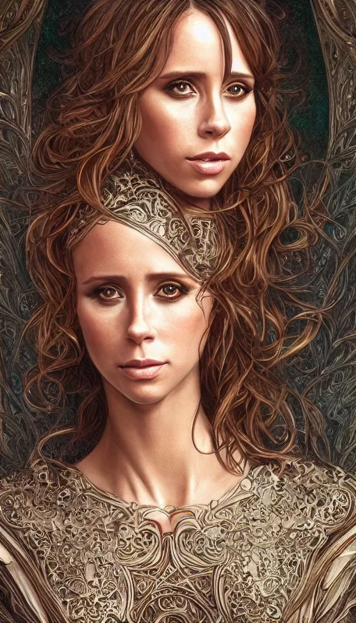 Image similar to jennifer love hewitt, acotar, fibonacci, sweat drops, intricate fashion clothing, insane, intricate, highly detailed, surrealistic, digital painting, artstation, concept art, smooth, sharp focus, illustration, unreal engine 5, 8 k, art by artgerm and greg rutkowski and alphonse mucha