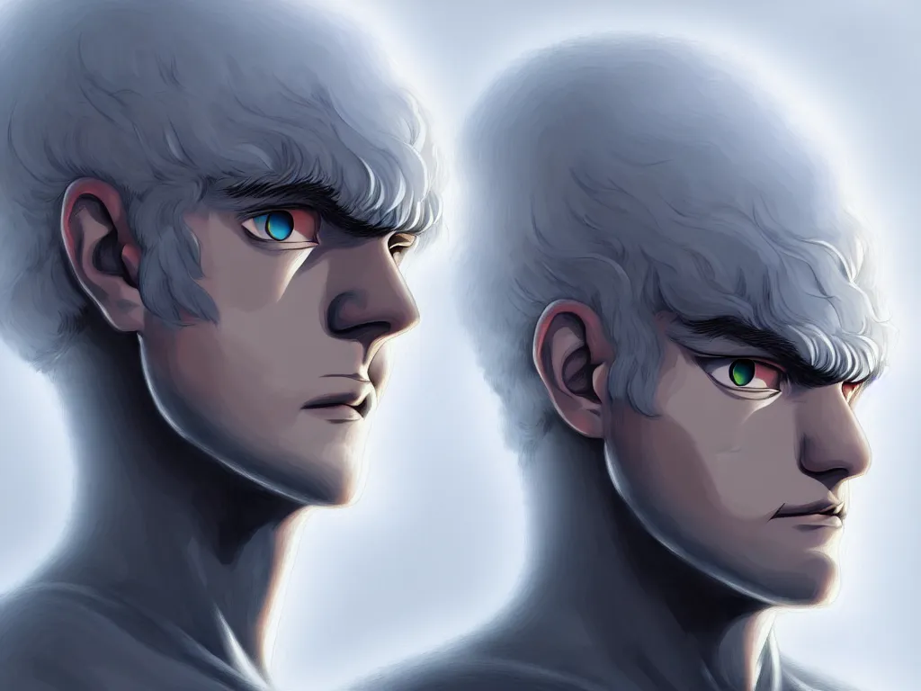 Image similar to portrait of griffith from berserk manga, highly detailed, digital painting, artstation, concept art, smooth and sharp focus