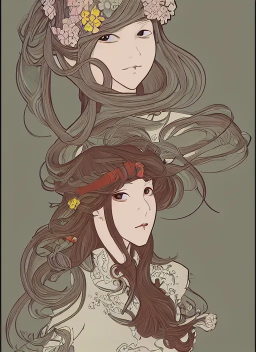 Image similar to photographer character design on white background, drawn by studio ghibli, alphonso mucha, lolish, trending on artstation